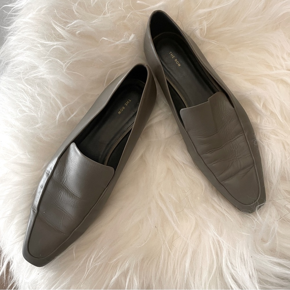 Authentic The Row Leather Loafer Grey Size 38.5